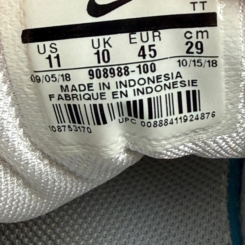 Nike Revolution 4 Mens US 11 Pure Platinum White Gray Mesh‎ Lace Up Running Shoe